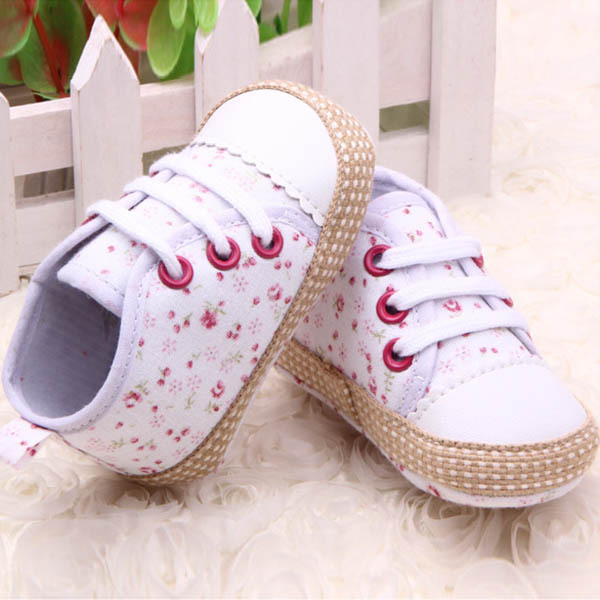 Lovely 0 12M Baby Kid Girl Crib Shoes Toddler Soft Sole Sneakers Prewalker Free Shipping