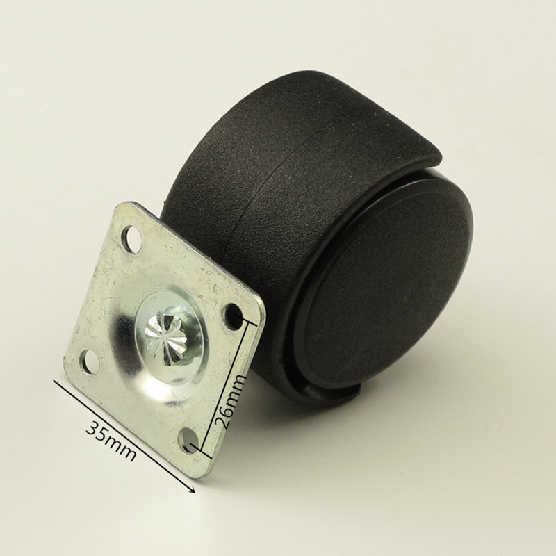 Description Picture 4 of item4PCS Black Plastic 40mm Replacement Brake Swivel CastersRolling Roller Caster Office Chair Sofa Wheels For Platform Trolley