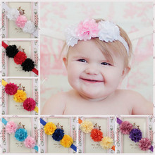 Fashion Multi color Baby peony flowers hair accessories Headband Elastic Headbands Satin Ribbon flower silk flower Girl Headwear