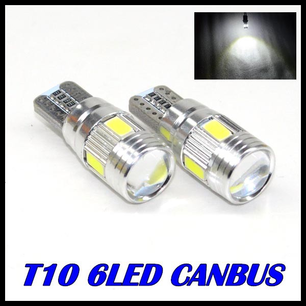 100pcs T10 led bulb 194 192 W5W 5630 5730 LED 6 SMD CANBUS ERROR FREE Car Auto Side Wedge Turn Light Bulb DC12V FreeShipping