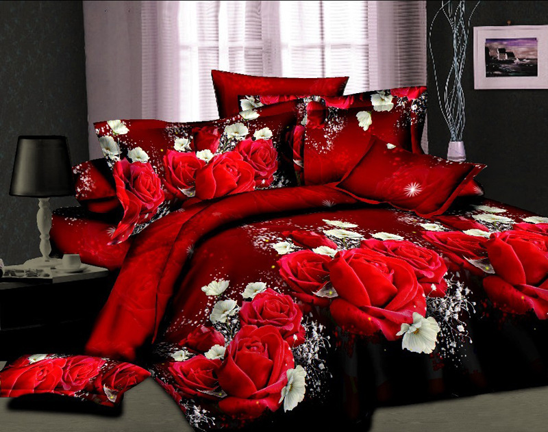 bedding set 3d bed set Eiffel Tower rose Butterfly sunflower panda bedclothes duvet cover sheet queen king size bed linen