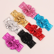 Baby Girls Head wraps Metallic Messy Bow Floppy Big Bow Turban Headband for Newborn Hair Baby