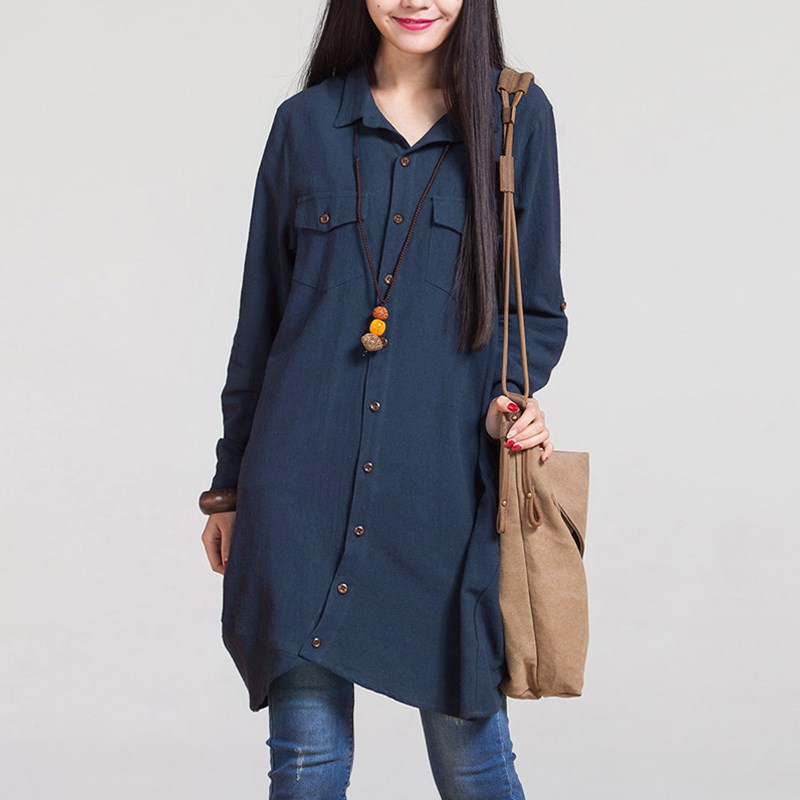 ZANZEA Fashion Women Blouses 2018 Autumn Long Sleeve Irregular Hem Cotton Shirts Casual Loose Blusas Tops Plus Size S-5XL aeProduct.getSubject()
