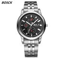 BOSCK famous watches quart watch design sport steel clock top quality military men male luxury Metal