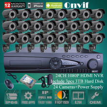 9TB HDD Onvif 24CH H.264 NVR Security CCTV System 1080P 2MP Zoom 2.8-12mm Lens 78IR Outdoor Video Surveillance Network IP Camera