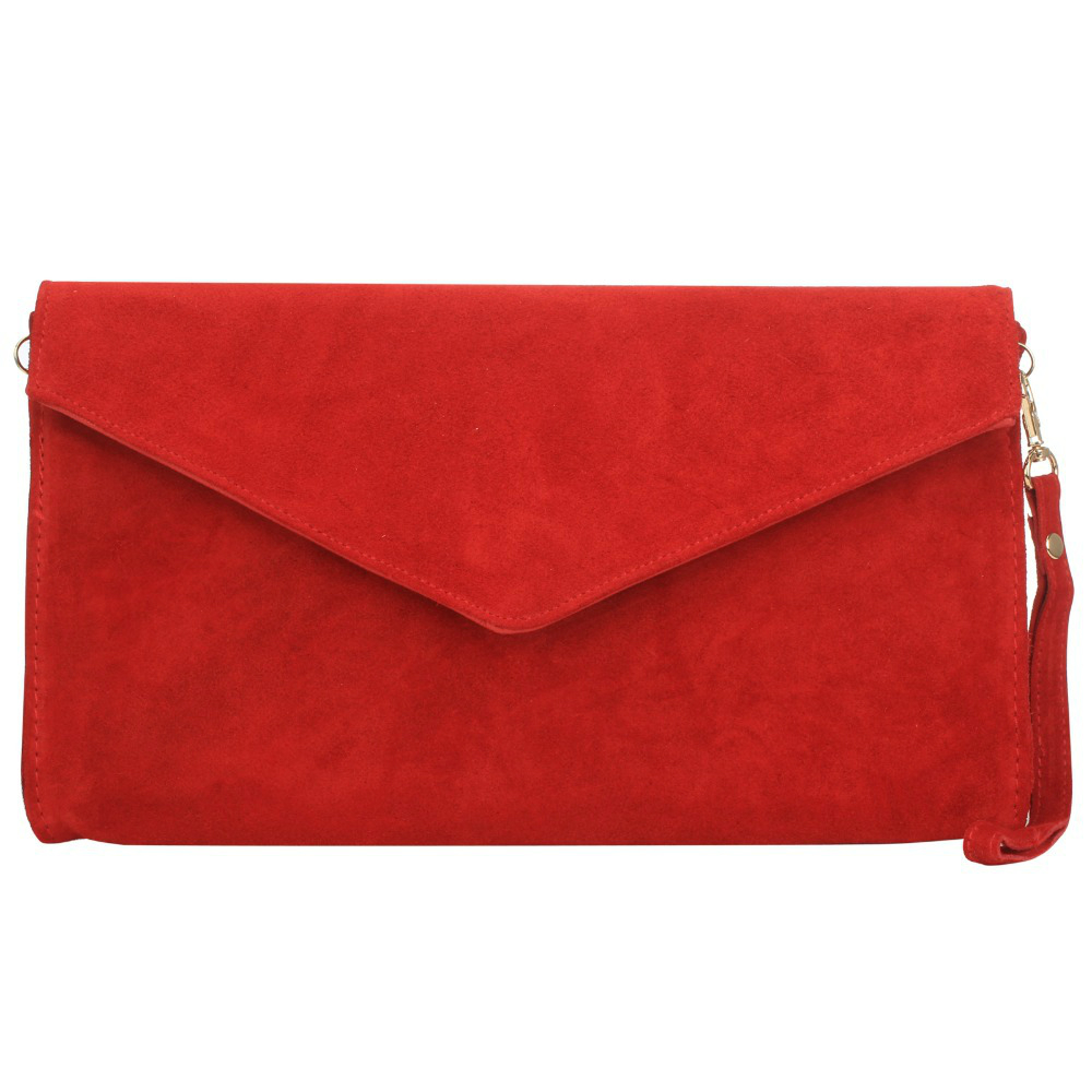 New Fashion Women Clutch Evening Large Envelope Handbag Real Suede Leather Shoulder Bag Clutch Evening Bag