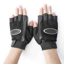 LacieMart Leather Weightlifting Half Finger Gloves Gym Exercise Training