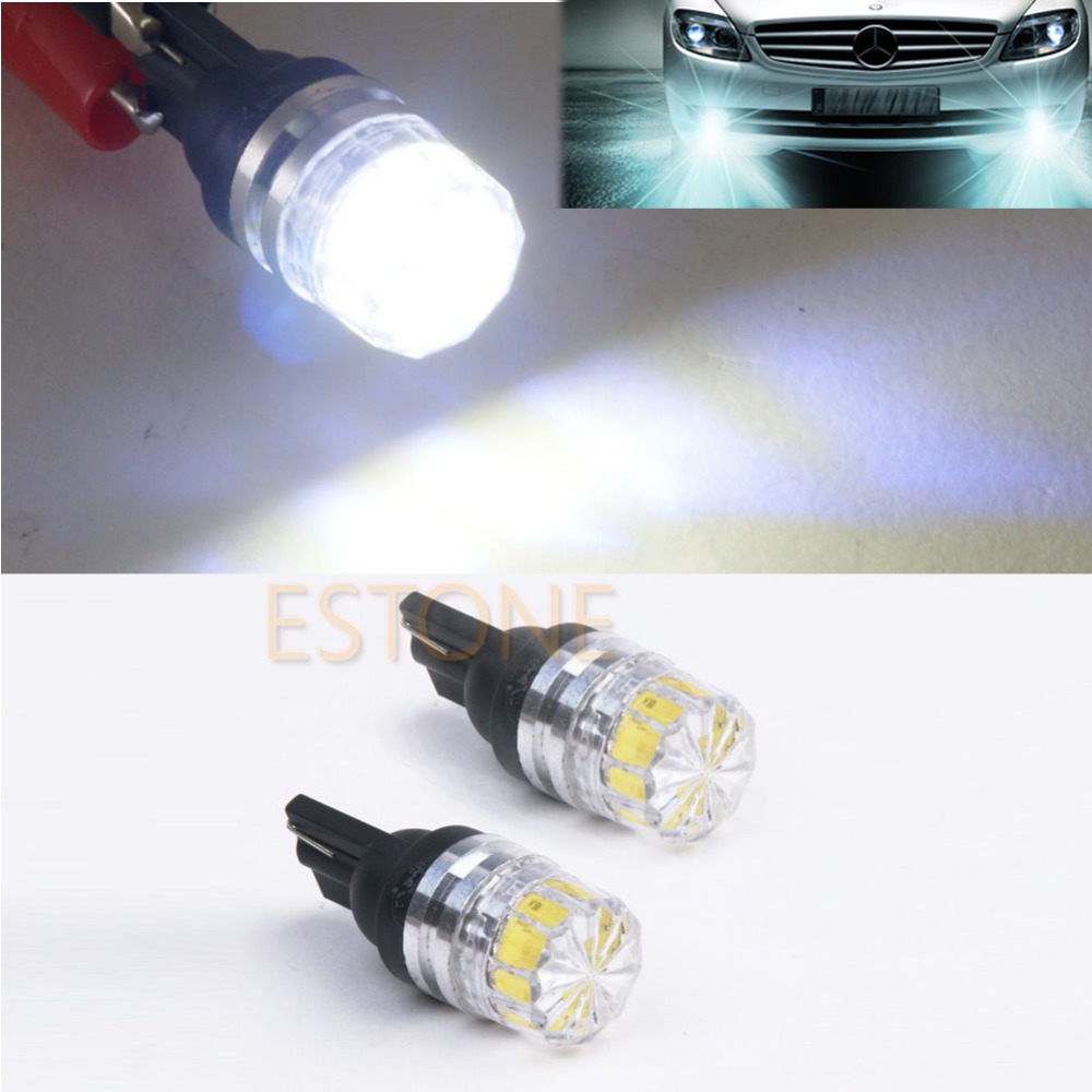 10Pcs Lot T10 5050 5 SMD Bright White LED Car Vehicle Side Tail Light Bulb Lamp