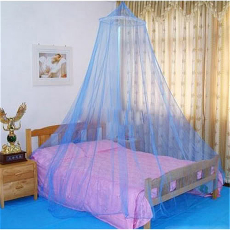 2016 New Functional Round Lace Mosquito Net Canopy Bed Curtains Princess Bed Canopy Netting Students Mesh Bedding Free N643