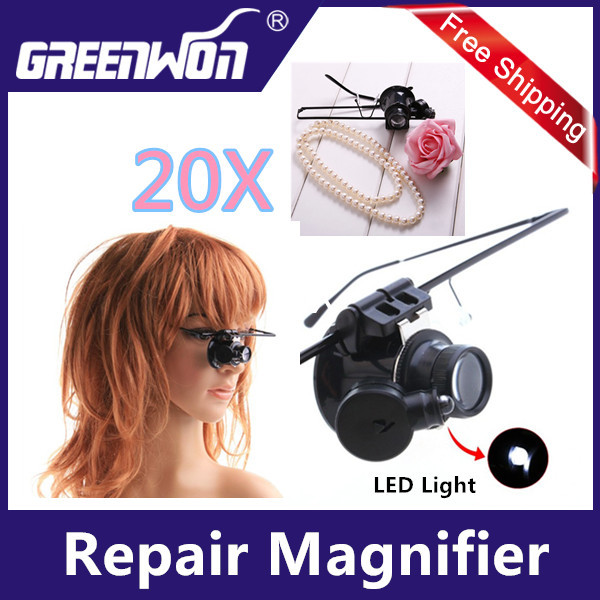 20X Glasses Type Magnifying Lens For Sigle Eye with LED Light