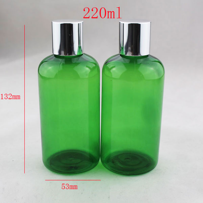 220ml green color cosmetic PET plastic  bottles,220cc clear water plastic bottle container,DIY empty bottles cosmetic containers