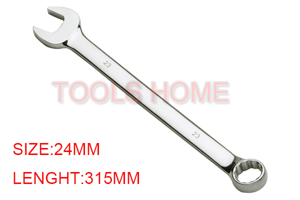 Free shipping!24mm Carbon Steel  mirror polish Chrome plate Combination Wrench  Closed+Open End Ferramentas Hand Tools