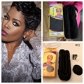 Natural Black 27 Pieces Human Hair Virgin Indian Hair With Free Black Cap Short Human Hair
