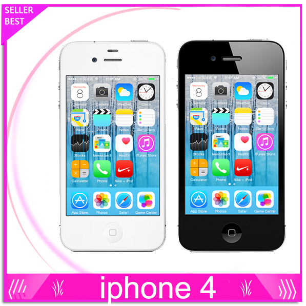 Used 100 Original Apple iPhone 4 Unlocked 16GB 32GB IOS 8 Smartphone 3G WIFI 5 0MP