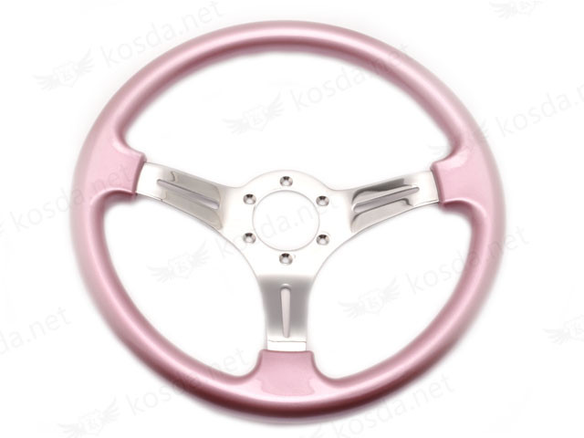 ABS Steering Wheel Pink + Chrome Spoke 1