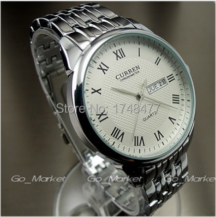 Curren fashion dual calendar full steel Man casual Women Male female unisex clock japan quartz watch