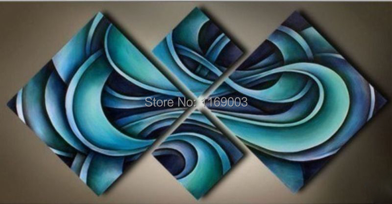 4 piece modern canvas abstract handmade  blue fashion decorative picture oil painting on canvas living room decoration home deco