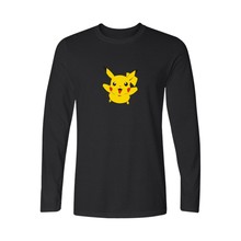 Game Pokemon Go Black Famous Brand Printed T Shirt Men Long Sleeve T-shirts with Summer TShirt Brand in Pocket Monster Tees