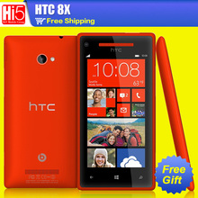 HTC 8x Original Cell Phone  Windows Phone  3G 8MP Wifi GPS 4.3inch Unlocked Smart Phone  Free Shipping Free gift