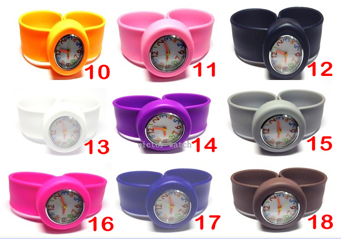 50pcs/lot Colorful digital watch cartoon slap watch kids silicone watch multicolour children watch DHL free shipping