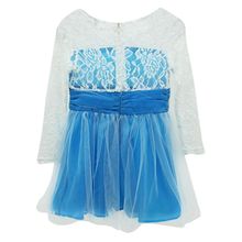 Girls Princess Lace Fancy Dress Long Sleeve Baby Crochet Floral Tulle Dresses Hot Sale