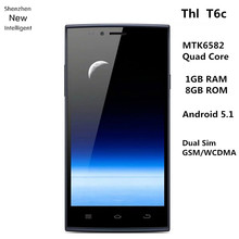 THL T6c Mtk6580 Quad Core Mobile Cell Phone 1GB RAM 8GB ROM 5.0 inch IPS 854×480 Android 5.1 8.0MP Camera Dual Sim 3G Smartphone
