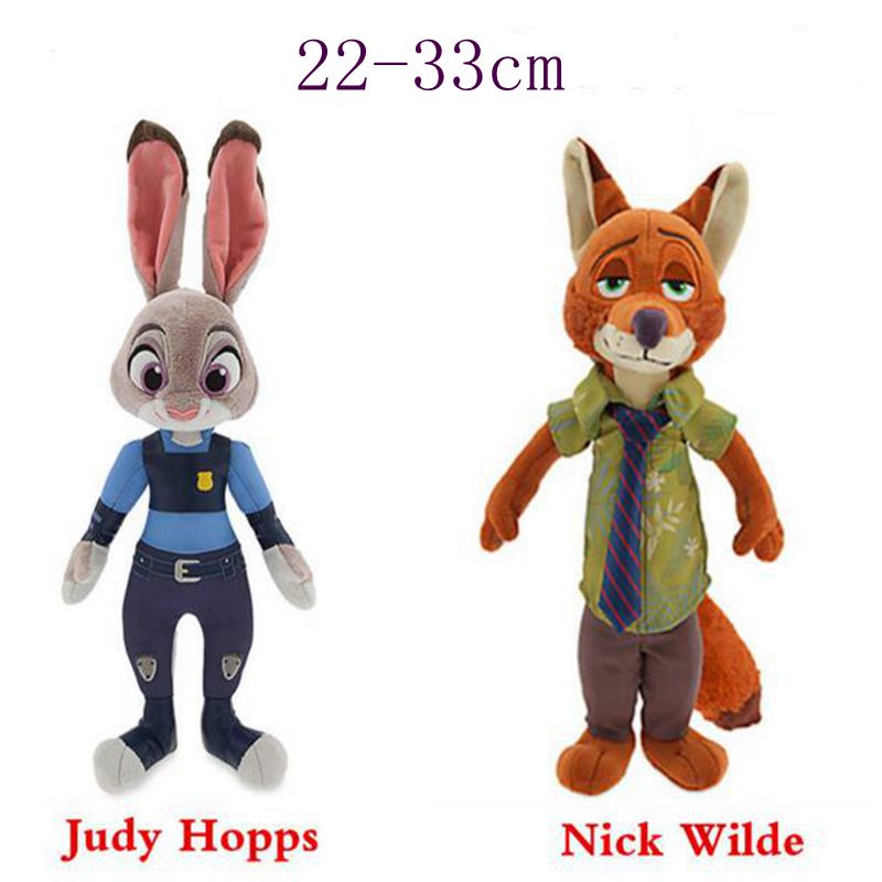 2016 New Movie Zootopia Plush Toys Rabbit Judy Hopps Nick wilde 22-33CM Zootopia Stuffed Plush doll children baby kids toys