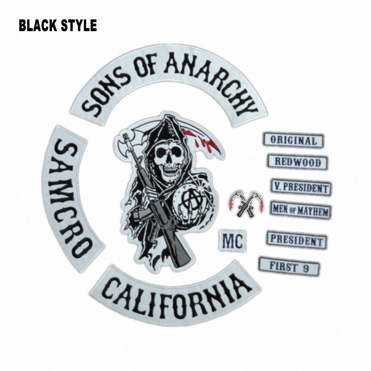 2015 New Sons Of Anarchy Patch Blue Twill Style Biker Mc Patches For