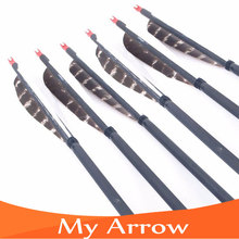 6pcs lot Changeable Arrowhead 30 Carbon Archery Bow Arrows Spine 500 Professional Hunting Shooting Practice Bow