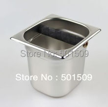 Free shipping Espresso coffee knock box stainless steel big size 15cm height