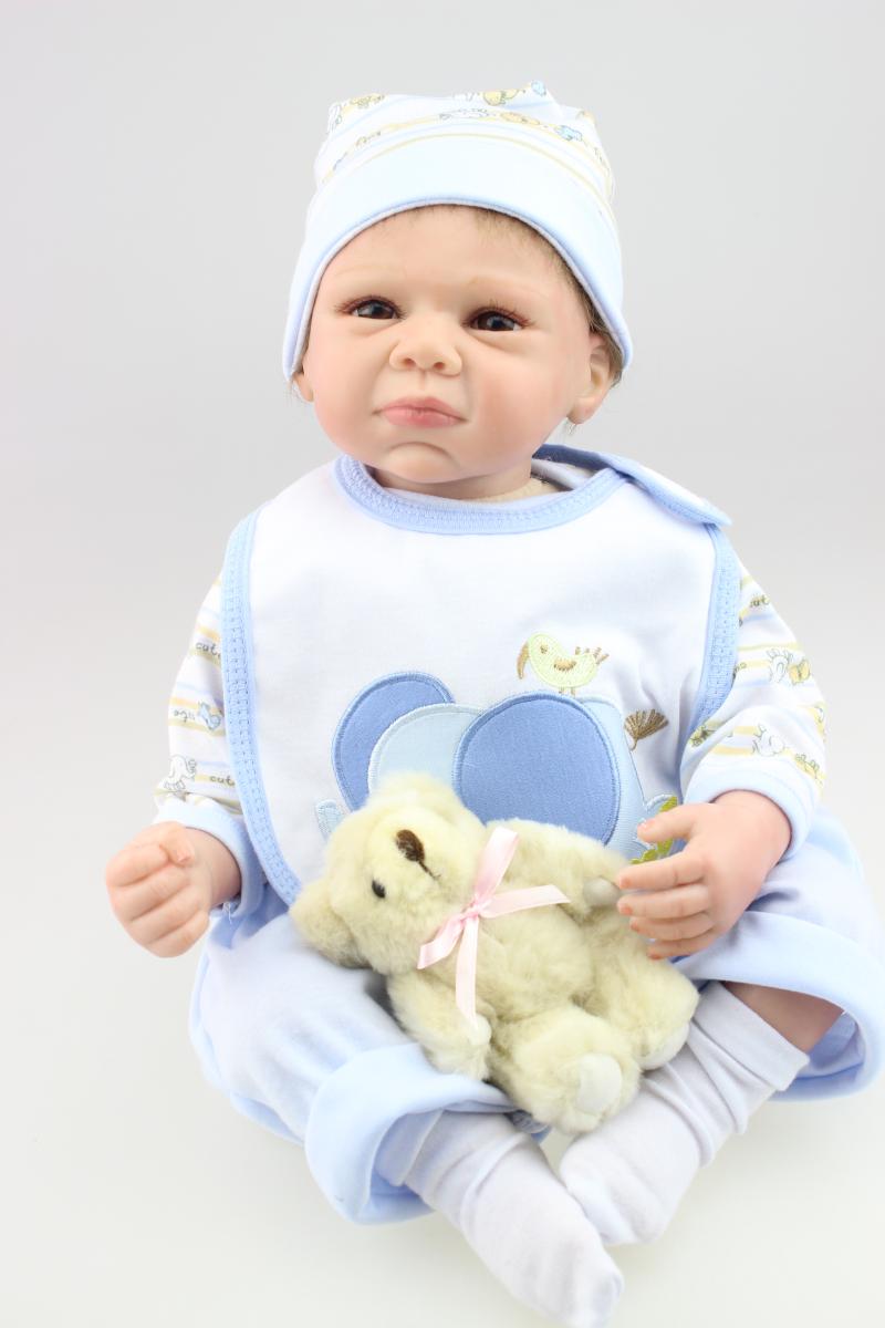 About 52cm Silicone reborn baby dolls accompany sleep baby doll handmade lifelike Christmas gift brinquedos for children