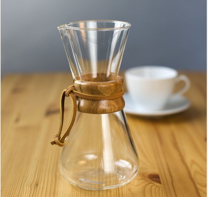 1pc Chemex style 1-3Cups Classic Series Glass Coffee Maker for barista drip coffee