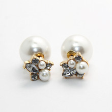 Pearl Jewelry Crystal Flower Fashion Summer Style Brincos Earrings for Women Pendientes Bijoux Jewelry CE160