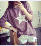 2015 Autumn and winter New fashion women long sleeve printed hoodies casual loose sweatshirt women terry