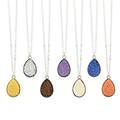 2016 New Women Silver Druzy Teardrop Necklace Fashion Jewelry Wholesale