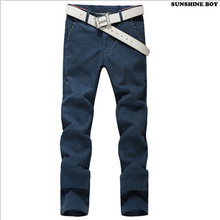 Sunshine Boy Fashion 2015 Autumn Winter Casual Pants Men New Brand Stretch Brushed Silm Fit Men
