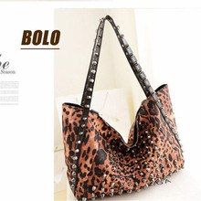 2016 new women bag Leopard wwomen messenger bags punk stye shoulder handbags high quality crossbody bag
