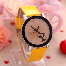 High quality Fashion Simple Women Casual Watch Little Cat Pattern wristwatch for Girl Students Quartz cartoon