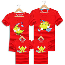 2016 Summer Family Matching Outfits Clothes Casual Short Sleeve Printed Family Look T Shirts For Mother Father Daughter Son