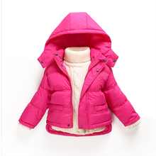 Children s Natural white duck down warm jacket baby boys and girls Autumn and winter coat