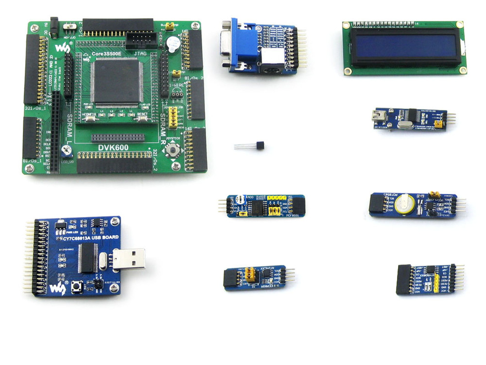 Фотография XILINX FPGA Development Board Xilinx Spartan-3E XC3S500E Evaluation Kit+ 10 Accessory Kits= Open3S500E Package A from Waveshare