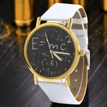 Einstein E = MC2 ecuación fórmula matemática reloj de cuero de imitación vestido reloj
