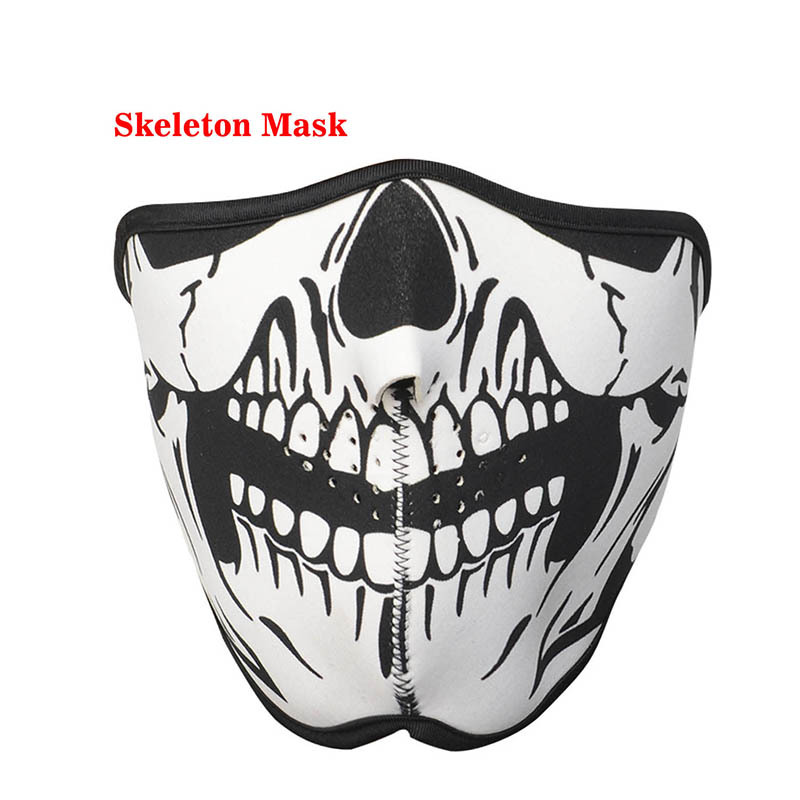 Multifunction Cosplay Bike Skeleton Mask Costume Halloween CS Mask Cycling Motorcycle Paintball Half Face Mask Winter Face Mask (2)