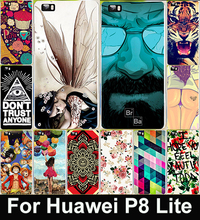 Cute Cartoon Painted Mobile Phone Case For Huawei p8 Lite Colorful Protective Case Capa Funda For