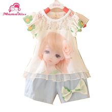 Free shipping summer 2015 new baby suit Korean baby cotton dot baby girl and boy s