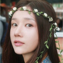 Free Shipping Bohemian Style Wreath Flower Crown Wedding Garland Forehead Hair Head Band Beach Wreath