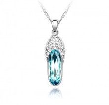 Cheap fashion women crystal jewelry,925 Sterling silver  crystal necklace – B02
