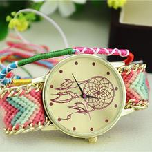 Hot Marketing 2015 New Dreamcatcher Friendship Bracelet Watches Women Braid Dress Watches Jun6