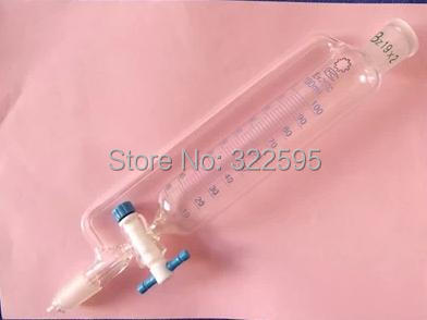 Free shipping 100ml graduation Pressure Equalizing glass separatory funnel with TEFLON stopper