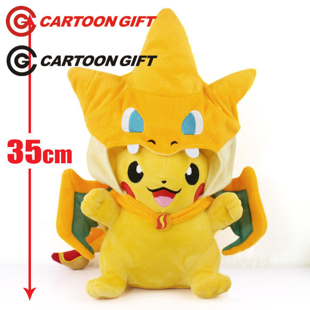 НОВЫЙ горячий 35 см cos Пикачу Charmander Плюшевые Игрушки мягкие Чучела Куклы Рождественский подарок